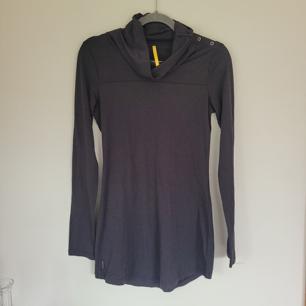 Lole Stretchy Black Athletic Long Sleeve Tunic Cowl Neck Women's XS